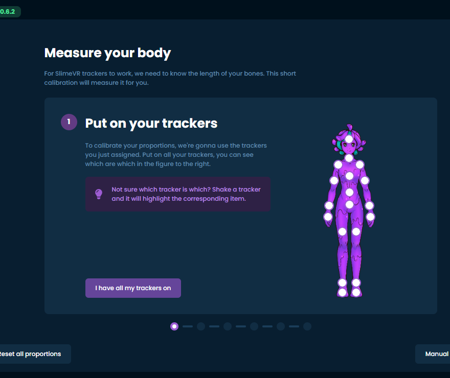 Measuring your body page on SlimeVR
