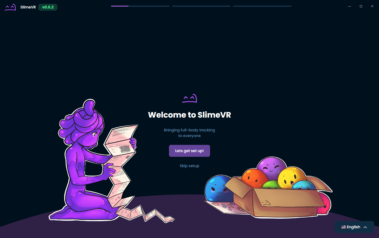 The first page of the SlimeVR Wizard